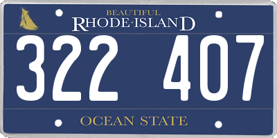 RI license plate 322407