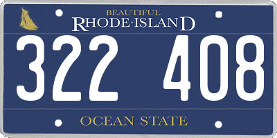 RI license plate 322408