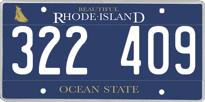 RI license plate 322409