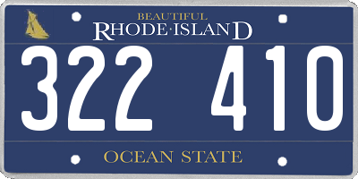 RI license plate 322410