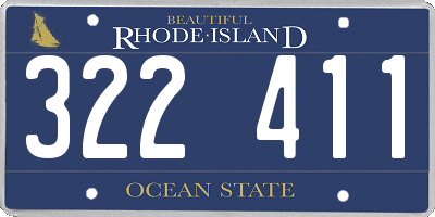 RI license plate 322411