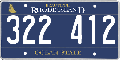RI license plate 322412