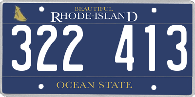 RI license plate 322413
