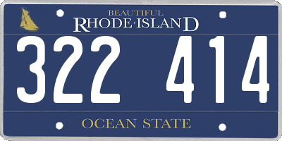 RI license plate 322414