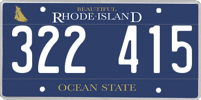 RI license plate 322415