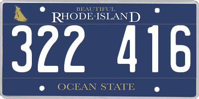 RI license plate 322416