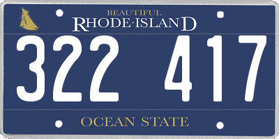 RI license plate 322417