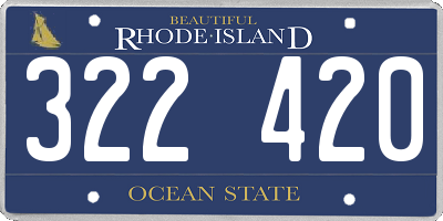 RI license plate 322420