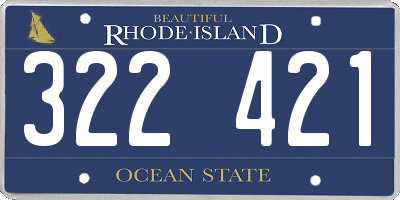 RI license plate 322421