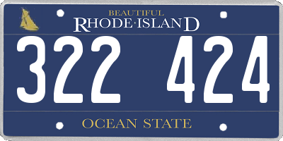 RI license plate 322424