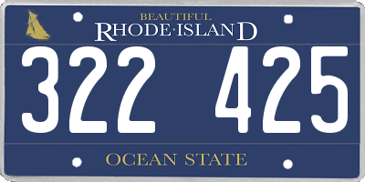RI license plate 322425