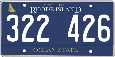 RI license plate 322426