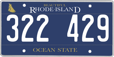 RI license plate 322429