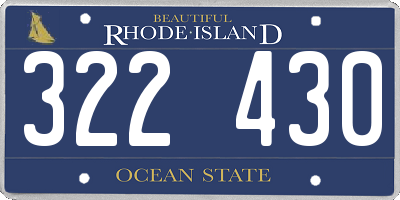 RI license plate 322430