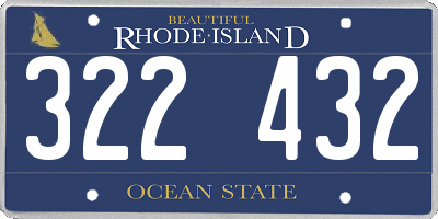RI license plate 322432