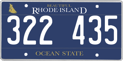 RI license plate 322435