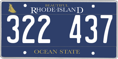 RI license plate 322437
