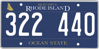 RI license plate 322440