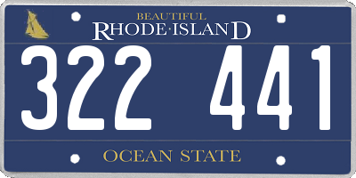 RI license plate 322441