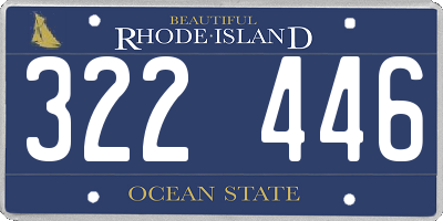 RI license plate 322446