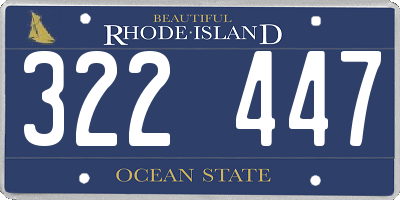RI license plate 322447