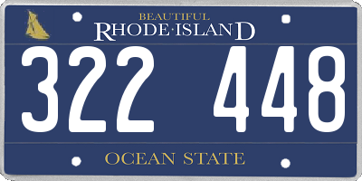 RI license plate 322448