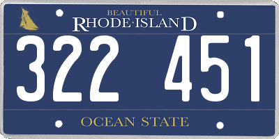 RI license plate 322451