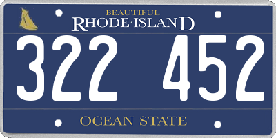 RI license plate 322452