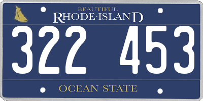 RI license plate 322453