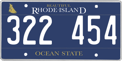 RI license plate 322454