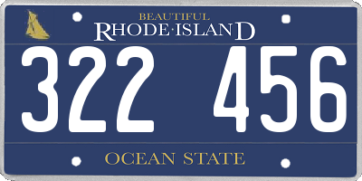 RI license plate 322456
