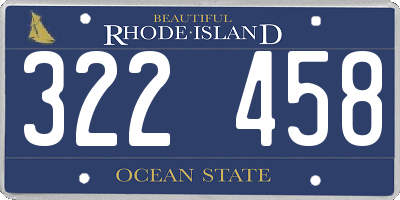 RI license plate 322458