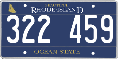 RI license plate 322459