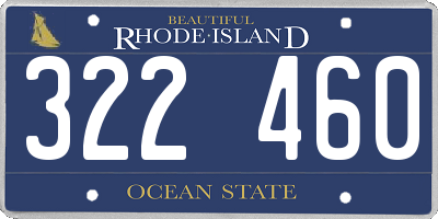 RI license plate 322460