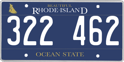 RI license plate 322462