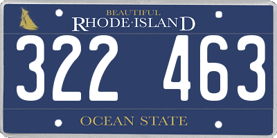 RI license plate 322463