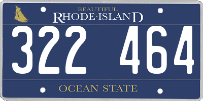 RI license plate 322464