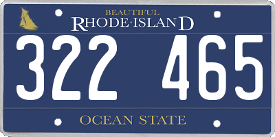RI license plate 322465