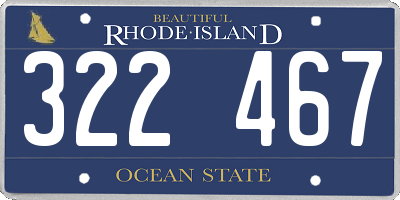 RI license plate 322467