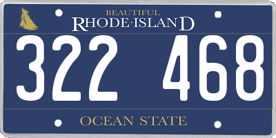 RI license plate 322468