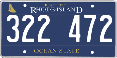 RI license plate 322472