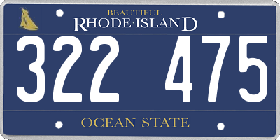 RI license plate 322475