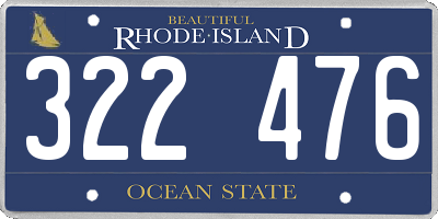 RI license plate 322476