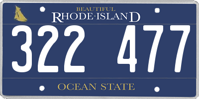 RI license plate 322477