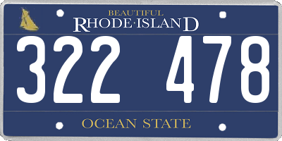 RI license plate 322478