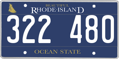 RI license plate 322480