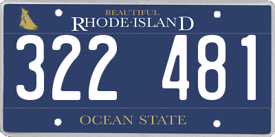 RI license plate 322481