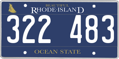 RI license plate 322483
