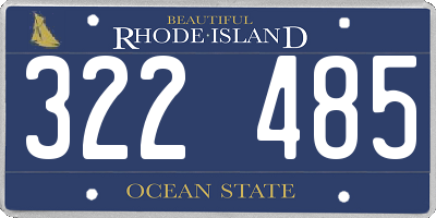 RI license plate 322485