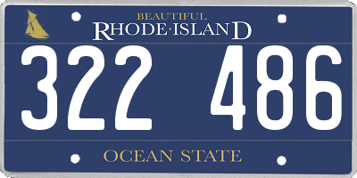 RI license plate 322486